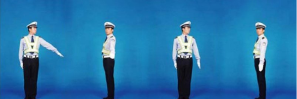 交警指挥手势图解,交警指挥手势动作中左手上举掌心向前表示什么图12