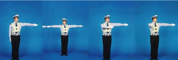 交警指挥手势图解,交警指挥手势动作中左手上举掌心向前表示什么图10