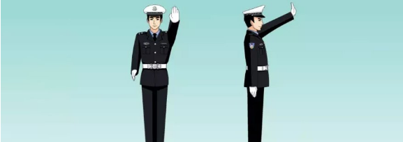 交警指挥手势图解,交警指挥手势动作中左手上举掌心向前表示什么图17