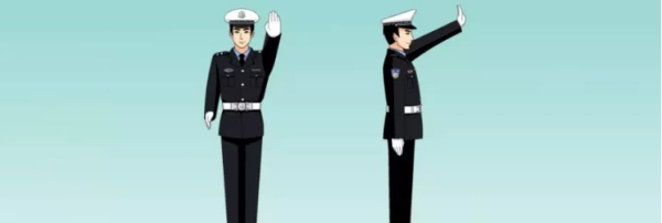 交警指挥手势图解,交警指挥手势动作中左手上举掌心向前表示什么图9