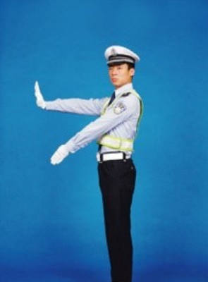 交警指挥手势图解,交警指挥手势动作中左手上举掌心向前表示什么图3
