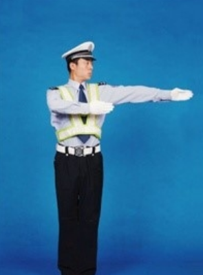 交警指挥手势图解,交警指挥手势动作中左手上举掌心向前表示什么图2