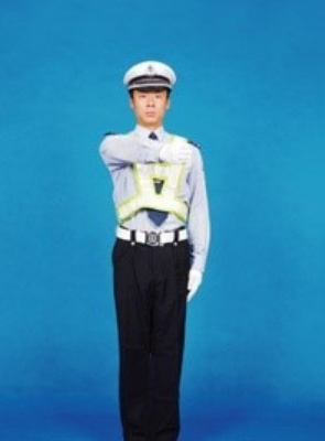 交警指挥手势图解,交警指挥手势动作中左手上举掌心向前表示什么图6