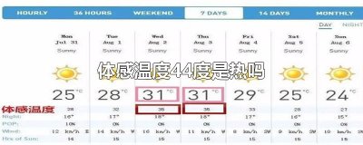 ​体感温度44度是热吗