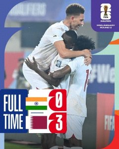 ​世亚预-卡塔尔3-0印度，作为亚洲杯东道主&卫冕冠军和国足同组