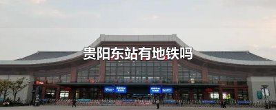 ​贵阳东站有地铁吗
