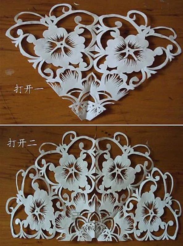 对称剪纸图案折叠剪纸的制作步骤！