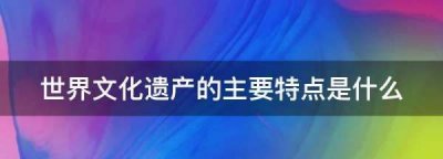 ​世界文化遗产的主要特点是什么,世界文化遗产的主要特点是什么?