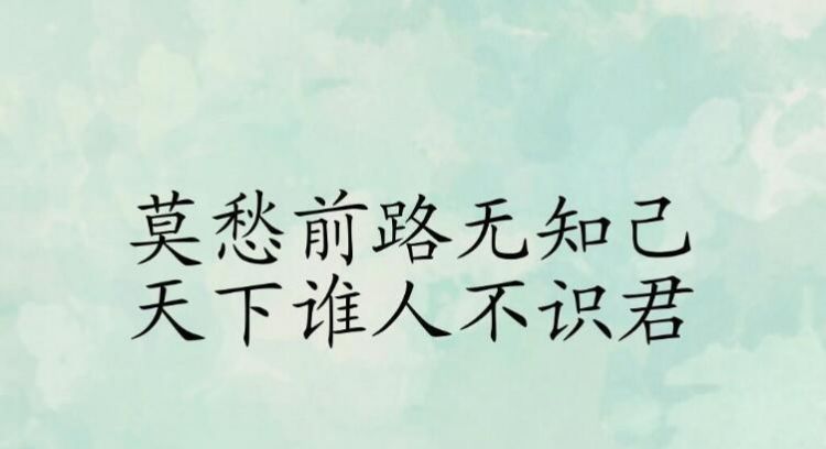 莫愁前路无知己天下谁人不识君与什么诗句意思相