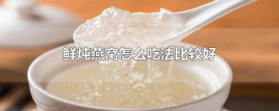 ​鲜炖燕窝怎么吃法比较好