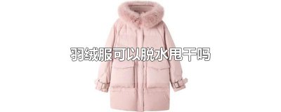 ​羽绒服可以脱水甩干吗