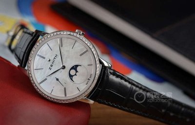 ​真力时Elite菁英系列Lady Moonphase镶钻腕表