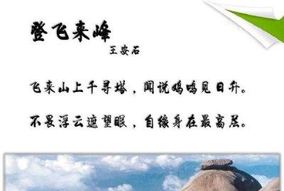 ​不畏浮云遮望眼的下一句,王安石的名句不畏浮云遮望眼的下一句是只缘身在最高层