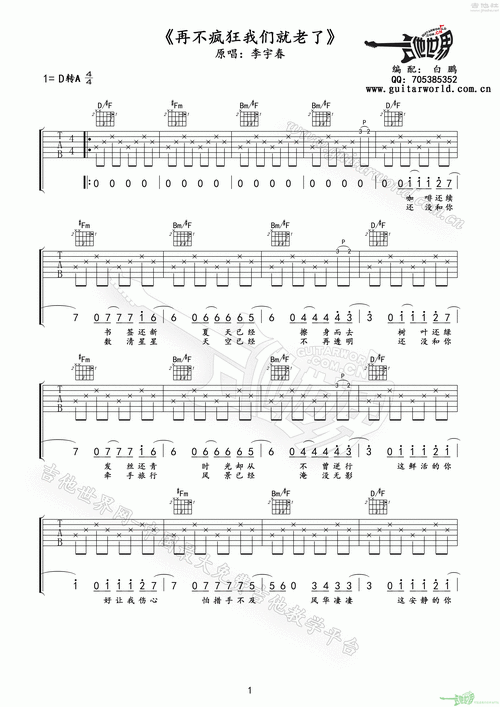 再不疯狂我们就老了歌词（再不疯狂我们就老了）