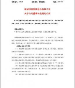 ​新城控股公告：王振华被刑拘 其子王晓松继任董事长