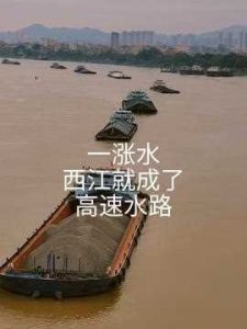 ​水为财，西江一涨水，不堵船了，成了高速水路。五一来梧州看船吧