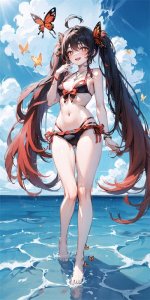 ​胡桃泳衣精美壁纸,来自AI绘图的魔法！ #038